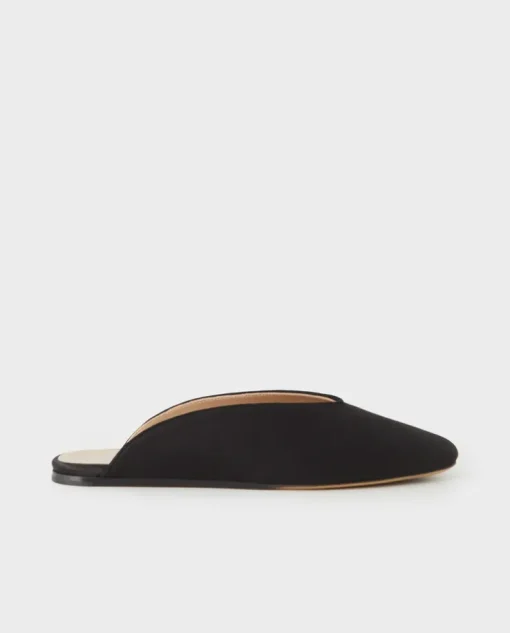 Czarne satynowe mule