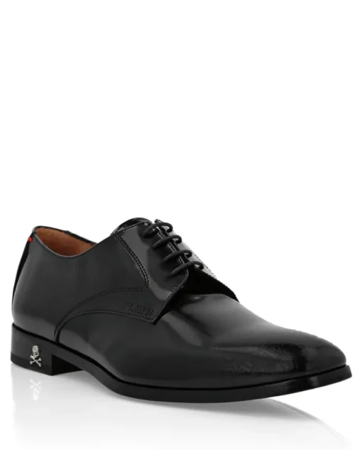 Czarne skórzane buty
