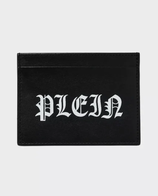 Czarne skórzane etui na karty Gothic