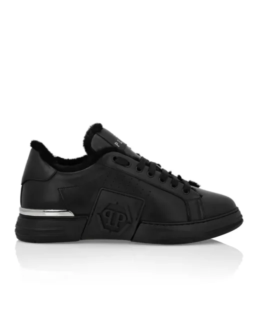 Czarne skórzane sneakersy