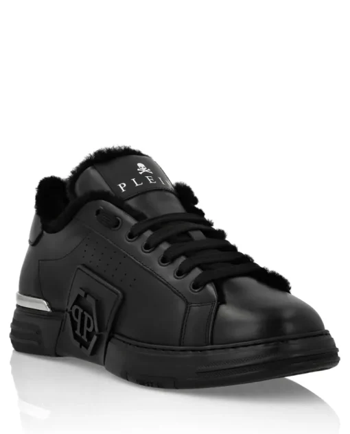 Czarne skórzane sneakersy