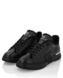 Czarne skórzane sneakersy