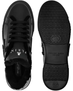 Czarne skórzane sneakersy