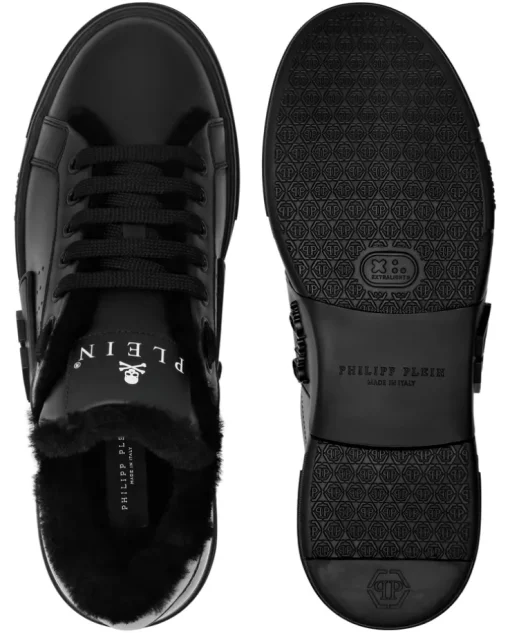 Czarne skórzane sneakersy