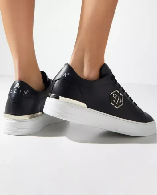 Czarne skórzane sneakersy Hexagon