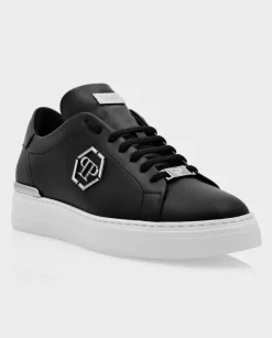 Czarne skórzane sneakersy Hexagon
