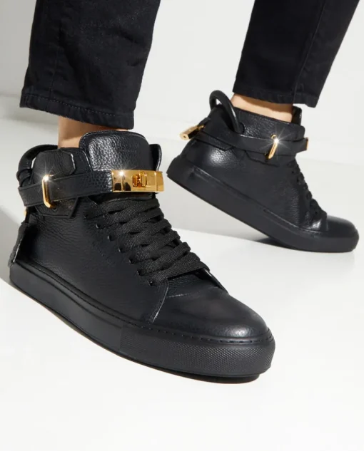 Czarne skórzane sneakersy 100MM