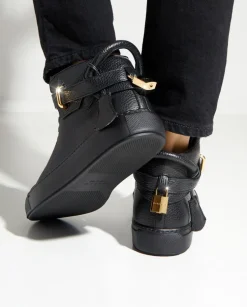 Czarne skórzane sneakersy 100MM