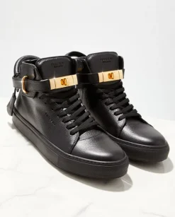 Czarne skórzane sneakersy 100MM