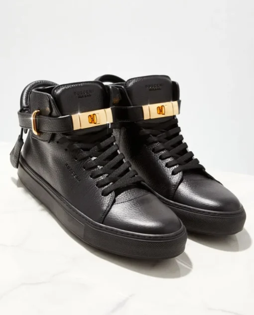 Czarne skórzane sneakersy 100MM