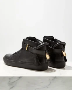 Czarne skórzane sneakersy 100MM