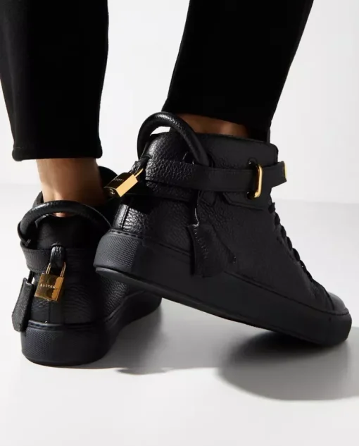 Czarne skórzane sneakersy 100MM