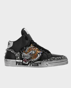 Czarne sneakersy z wysoką cholewką