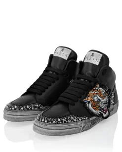 Czarne sneakersy z wysoką cholewką