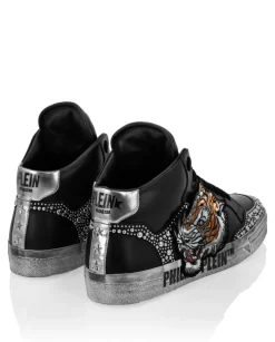 Czarne sneakersy z wysoką cholewką