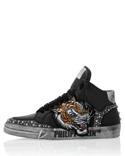 Czarne sneakersy z wysoką cholewką