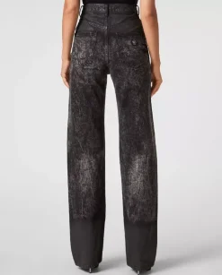 Czarne spodnie jeansowe z logo Palace Fit