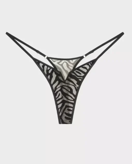 Czarne stringi z printem Kylie
