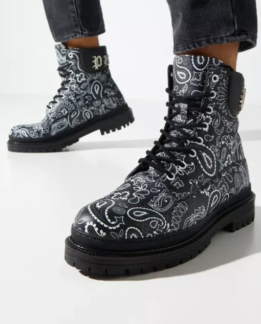 Czarne trapery Paisley