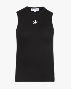 Czarny bawełniany top z logo