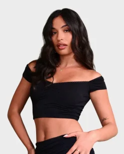 Czarny crop top Lorrine