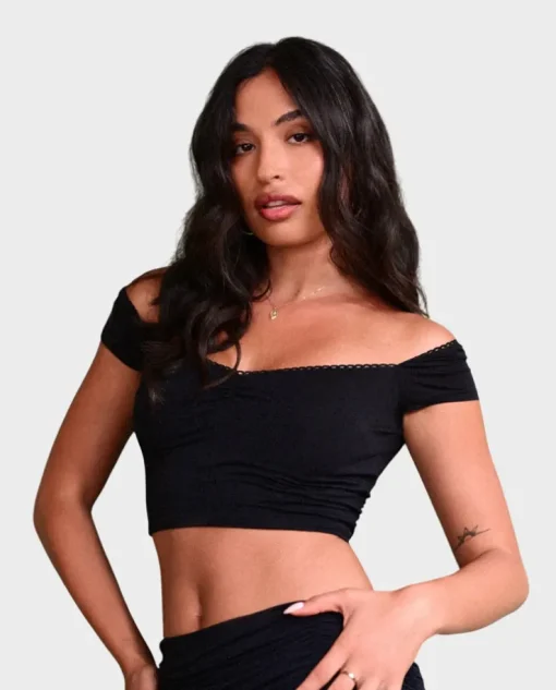 Czarny crop top Lorrine