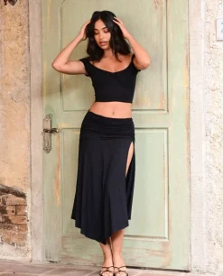 Czarny crop top Lorrine