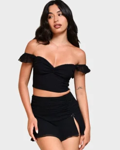 Czarny crop top Marion