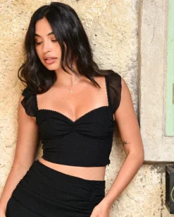 Czarny crop top Marion