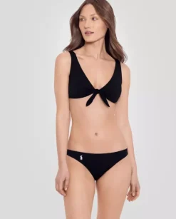 Czarny dół od bikini z logo