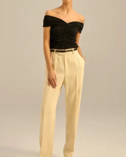 Czarny drapowany top Lena