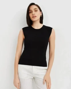 Czarny dzianinowy top