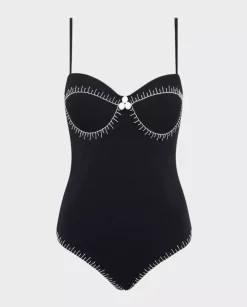 Czarny jednoczęściowy strój Salento Maillot