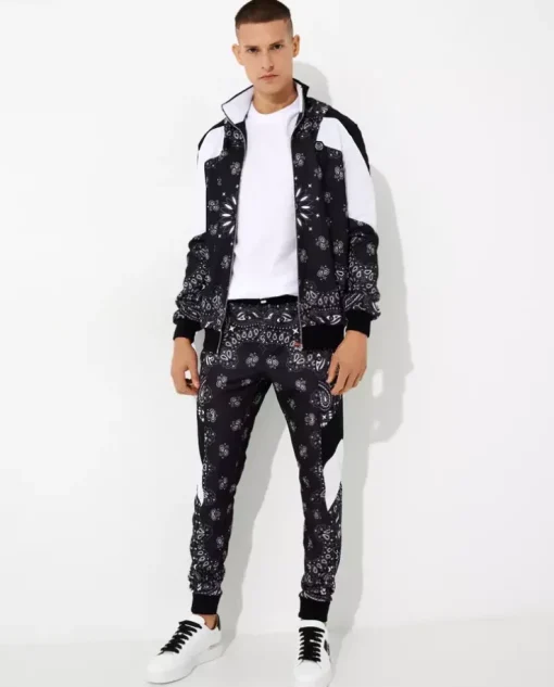 Czarny komplet dresowy Paisley Foular