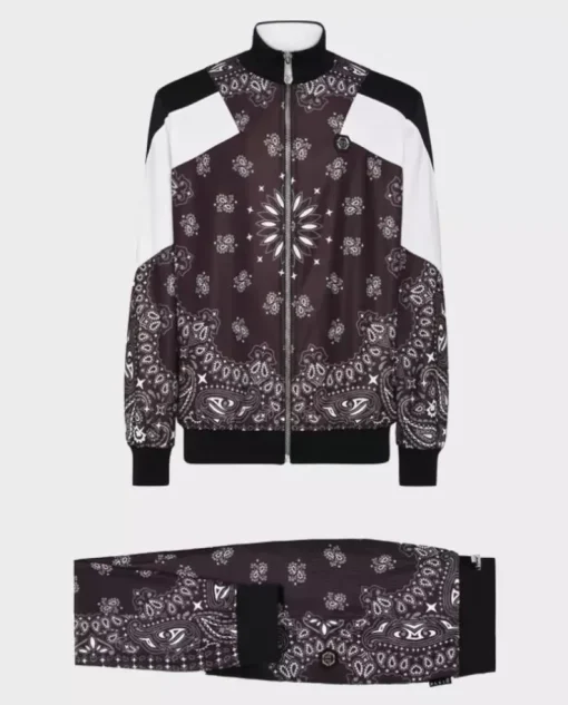 Czarny komplet dresowy Paisley Foular