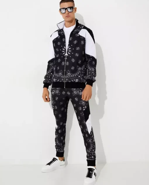 Czarny komplet dresowy Paisley Foular