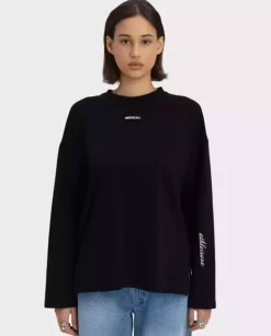 Czarny longsleeve z nadrukiem