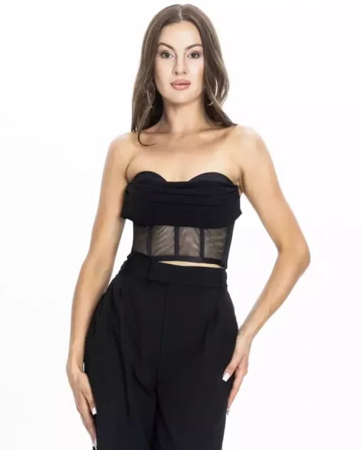 Czarny top gorsetowy Palermo