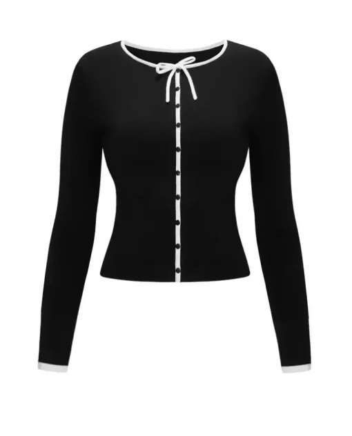 Czarny top z lamówką Jennifer