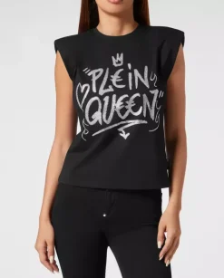 Czarny t-shirt bez rękawów Sexy Pure