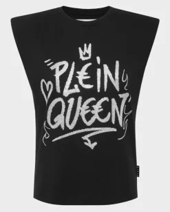 Czarny t-shirt bez rękawów Sexy Pure