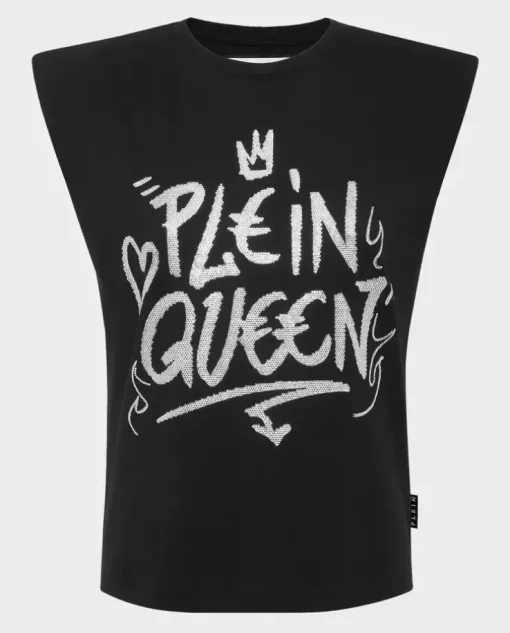 Czarny t-shirt bez rękawów Sexy Pure