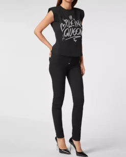 Czarny t-shirt bez rękawów Sexy Pure