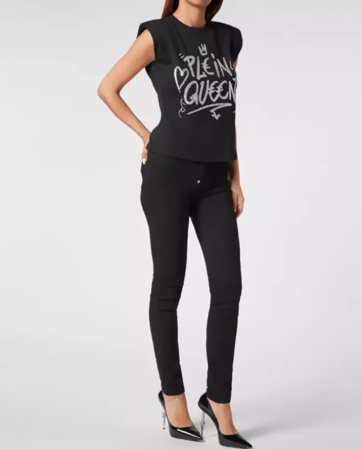 Czarny t-shirt bez rękawów Sexy Pure