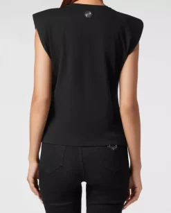 Czarny t-shirt bez rękawów Sexy Pure