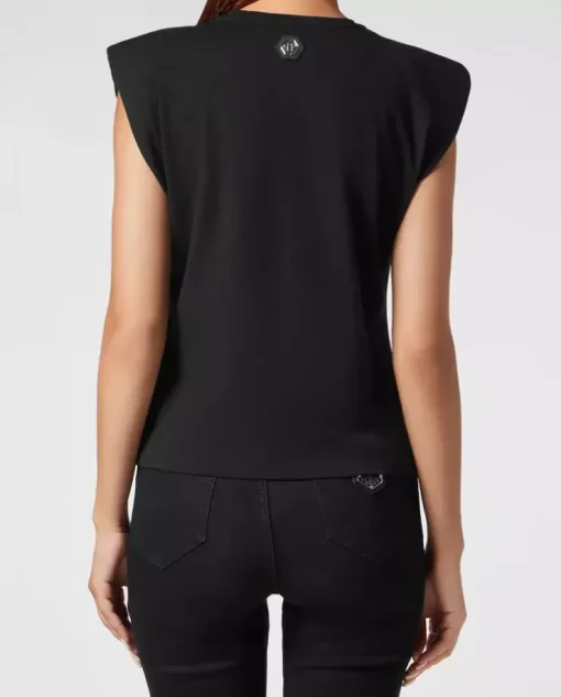 Czarny t-shirt bez rękawów Sexy Pure