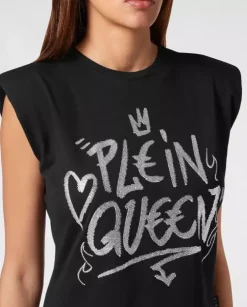 Czarny t-shirt bez rękawów Sexy Pure