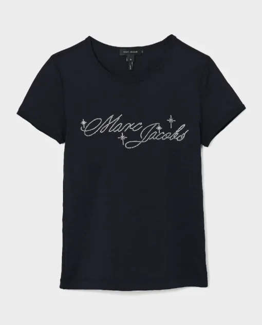 Czarny t-shirt Charm Logo Shrunken