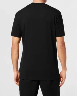Czarny T-shirt z aplikacją