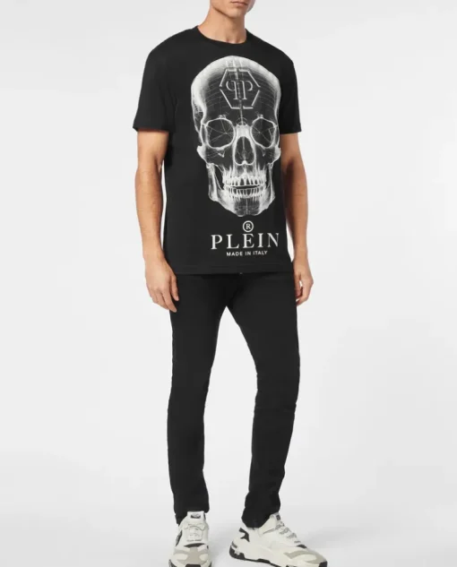 Czarny T-shirt z dużym printem